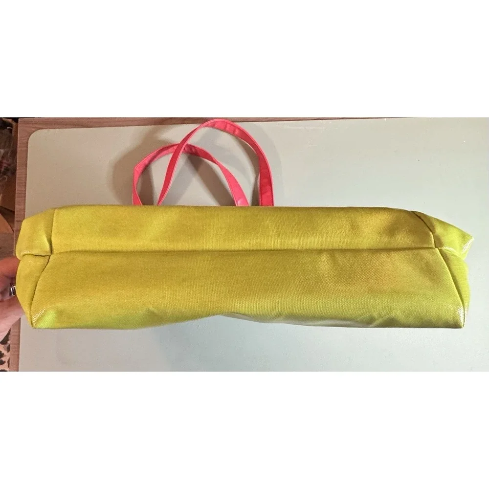 CHI for Ulta Beauty Pink Blue Yellow Green Striped Tote Bag Vinyl Easy Clean